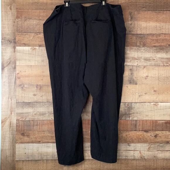 Torrid Linen High Waist Wide Leg Pants Solid Black Size 28 - Picture 5 of 9